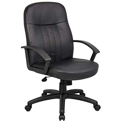 Premium Black Executive Leather Budget Office Chair - Ergonomic Desk Chair for Home & Business, Computer & Gaming Chair with Lumbar Support - Perfect for Workstations, Gaming Setups & Conference Rooms