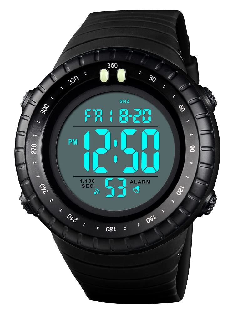 Men's Digital Sports Watch with Alarm, Large Face & Waterproof - Perfect for Outdoor Activities, Running, Hiking & Fitness Tracking