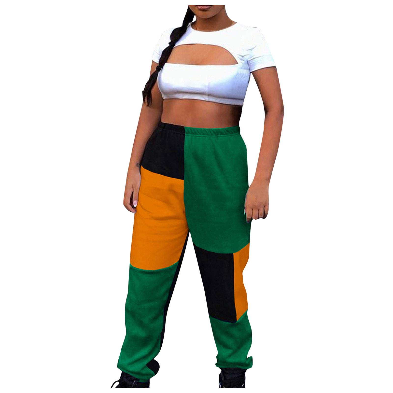 Stretchy Plaid Print High Waist Jogger Pants for Women - Comfortable Drawstring Workout & Lounge Pants - Perfect for Yoga, Running, and Casual Wear