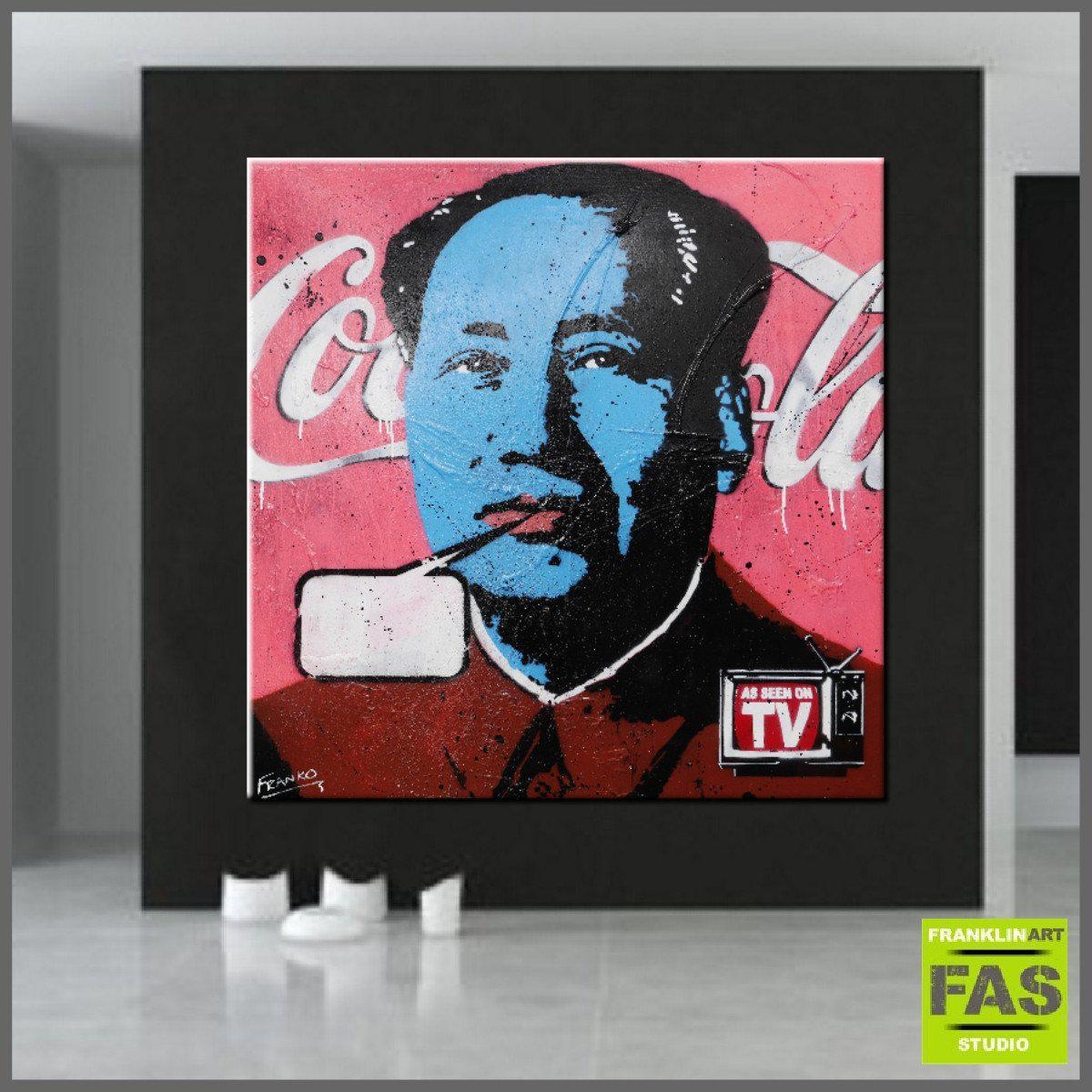 100cm x 100cm Mao Pop Art Canvas Painting - Modern Abstract Wall Decor for Living Room, Bedroom & Office
