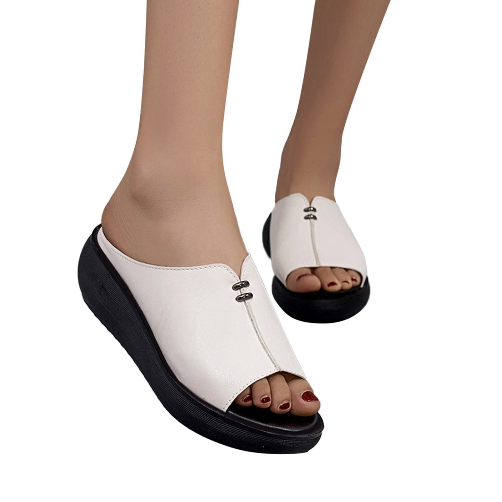 Women's Comfortable Walking Sandals - Wide Fit Lightweight Retro Roman Foam Flats Flip Flops for Hiking, Travel & Casual Wear - Perfect for Beach, Vacation and Outdoor Activities