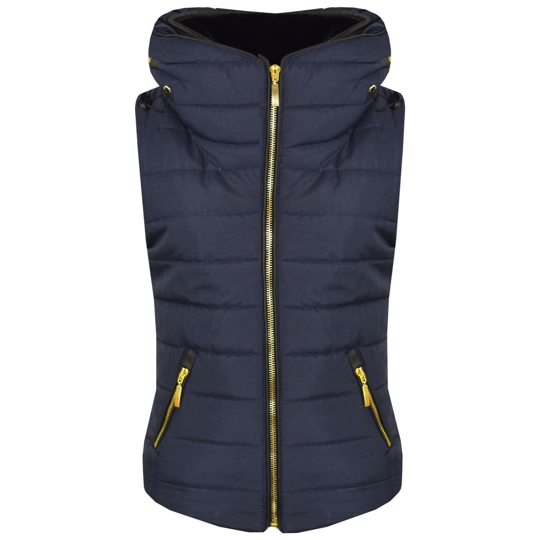 Girls' Navy Blue Puffer Vest with Hood - Sleeveless Bubble Jacket for Kids | Winter Outerwear for School, Play & Outdoor Activities