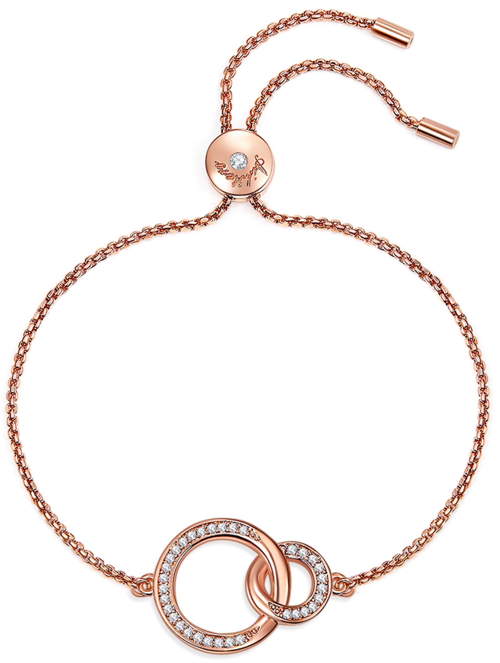Aihitero Adjustable Link Chain Bracelet - Interlocking Hearts, Circles, Infinity, Flower & 4 Leaf Clover Designs | Perfect Christmas, Birthday, Mother's Day Jewelry Gift for Women, Girls, Sister, Mom & Daughter | Ideal for Romantic Occasions, Family Celebrations & Everyday Fashion