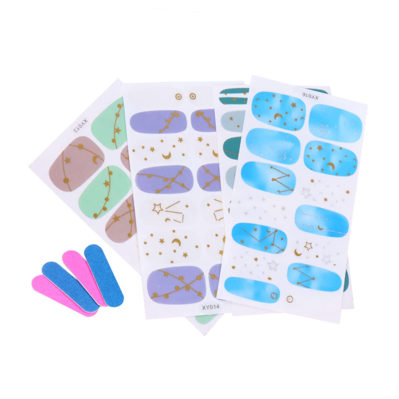 KALLORY 4 Sheets Nail Stickers - Decorative French Tip Nail Art Decals for DIY Manicure, Scrapbooking & Kids Crafts | Waterproof Nail Transfers for Salon-Quality Shine at Home