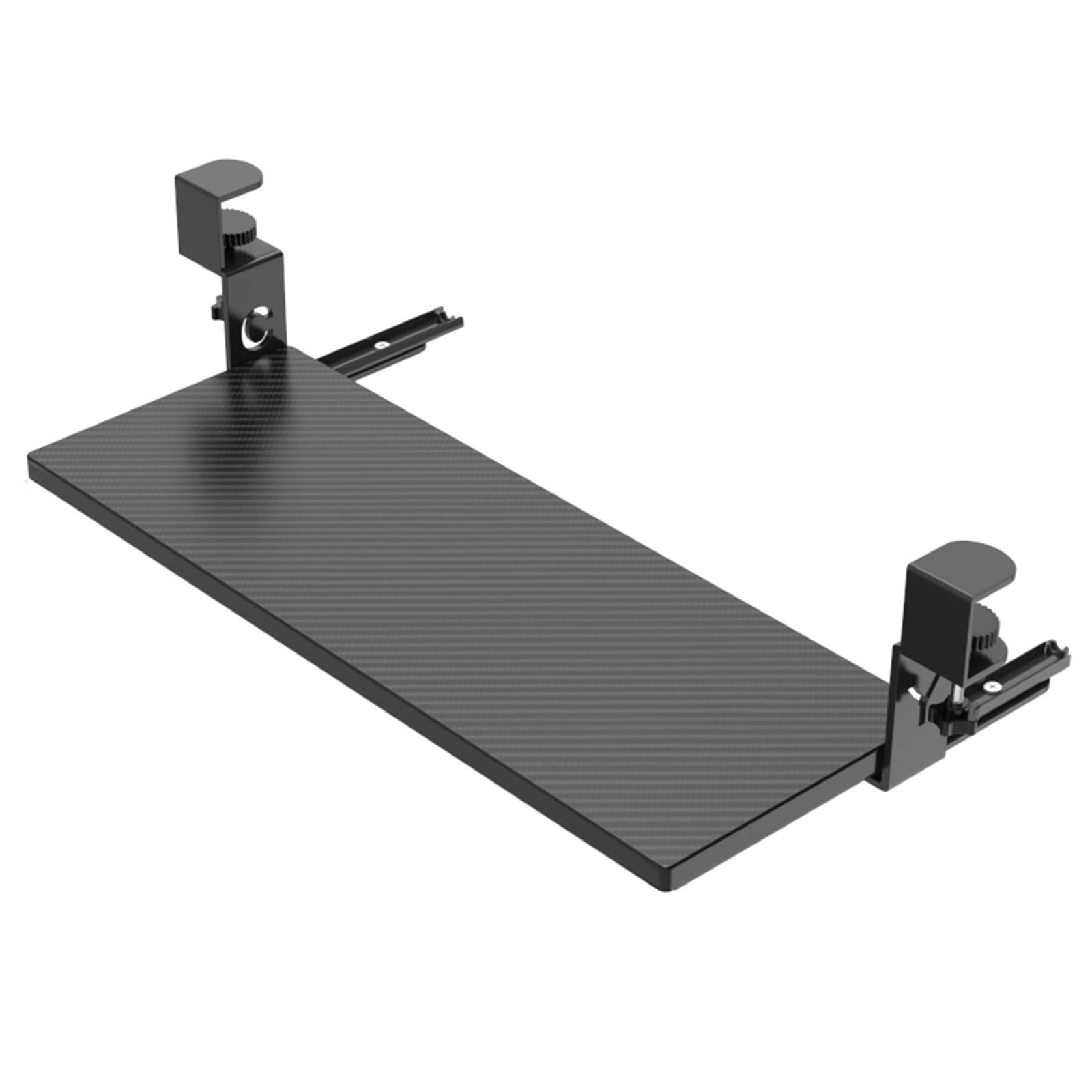 YHMT Ergonomic Sliding Drawer Keyboard Stand - Natural Wood & Black Desktop Extension Board with Screw Accessories | Perfect for Office Workstations, Home Desks & Computer Setups