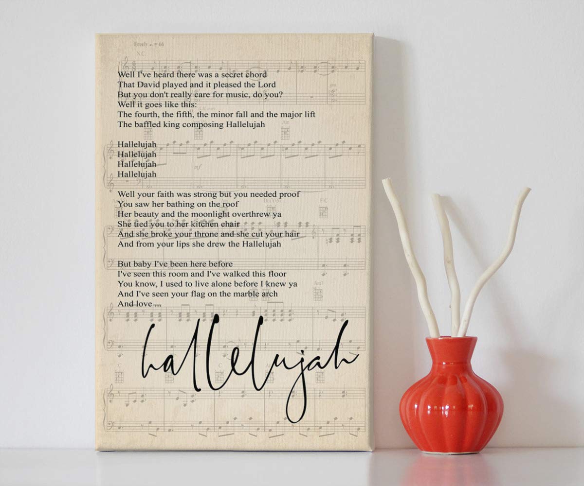 Hallelujah Framed Canvas Print - 8x12 Wall Art for Home Decor