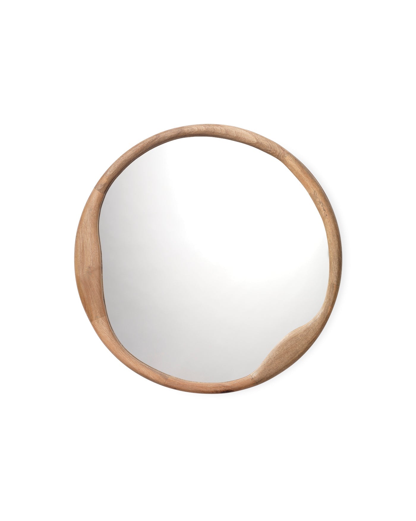 Stylish Round Wall Mirror - Organic Wood Frame, Decorative Home Decor for Living Room, Bedroom & Bathroom | Perfect for Modern & Boho Interiors