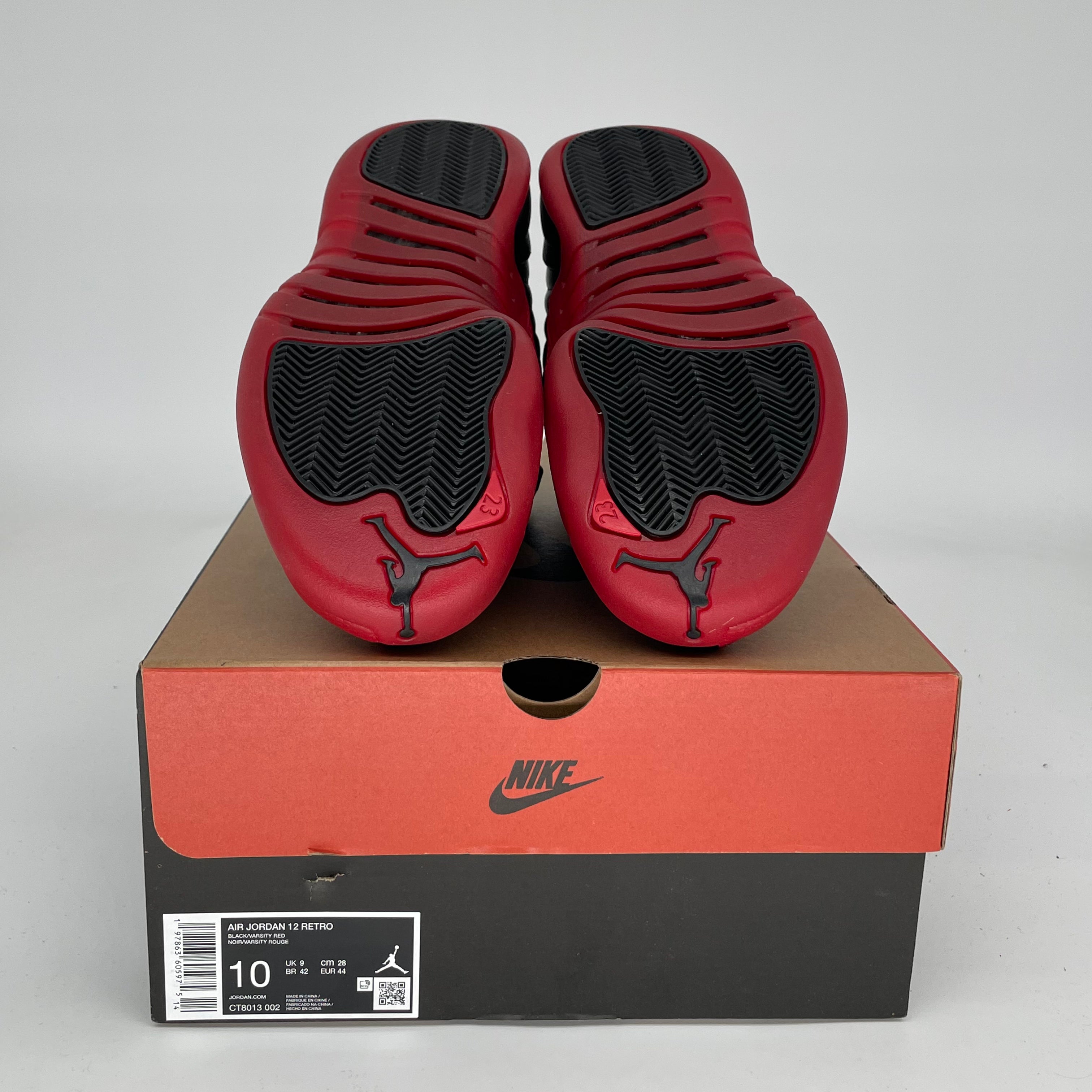 Original Air Jordan 12 Retro 'Flu Game' Basketball Shoes - Men's Size 10 (CT8013-002) Black/Red - Perfect for NBA Games, Streetwear & Sneaker Collectors