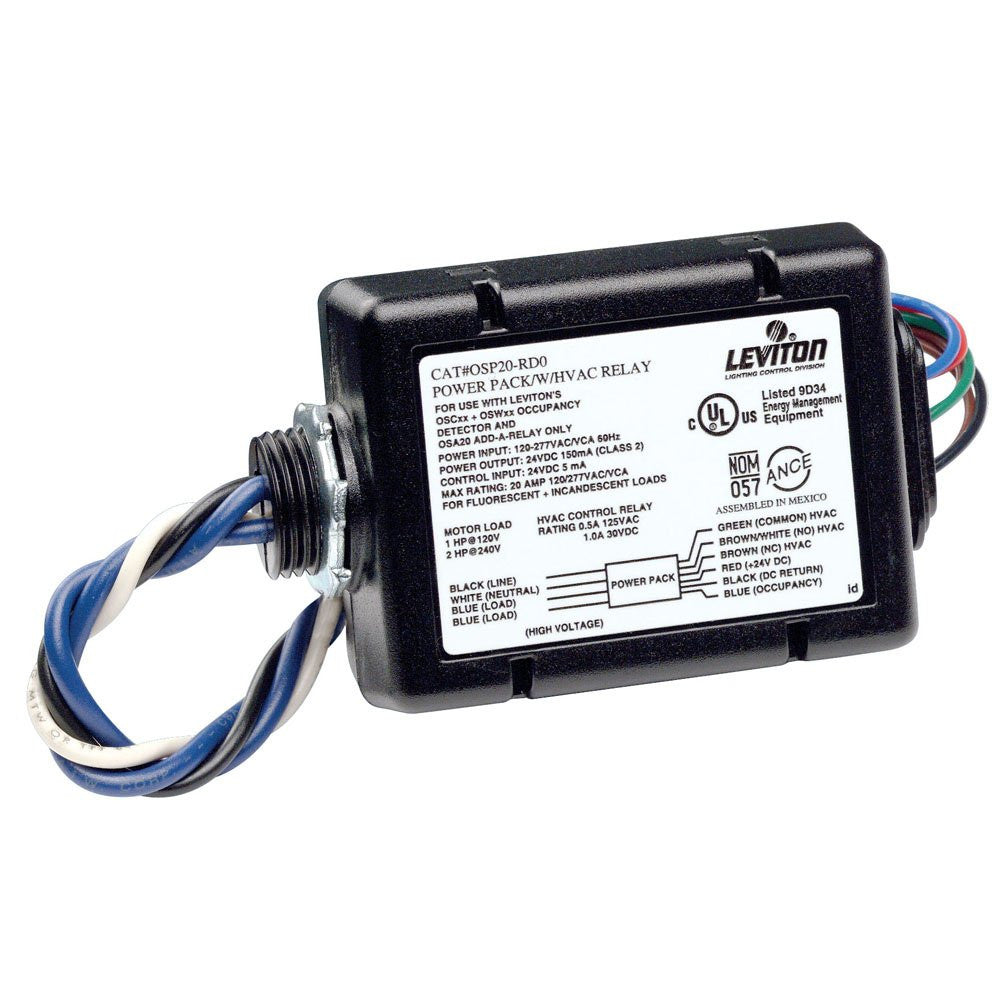OSP15 R30 Power Pack for Occupancy Sensor with HVAC Relay - 15 Amp, 347VAC 60Hz, Black | Commercial Building Automation & Energy Saving Solution