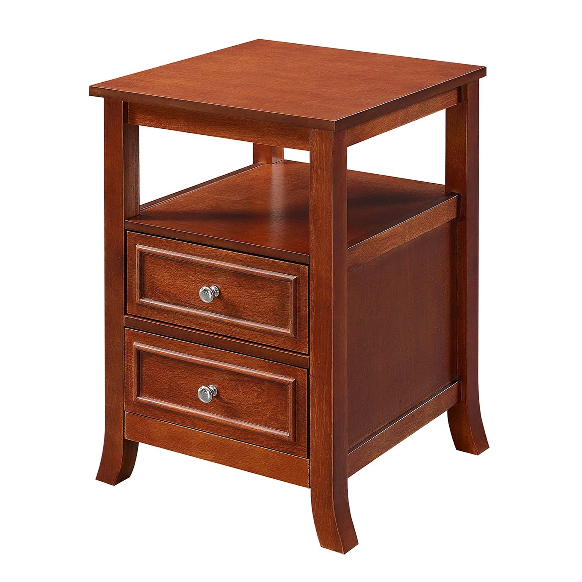 Ergode Melbourne 2 Drawer Nightstand with Open Shelf - Modern Bedside Table for Small Spaces, Living Room, Dorm & Apartment