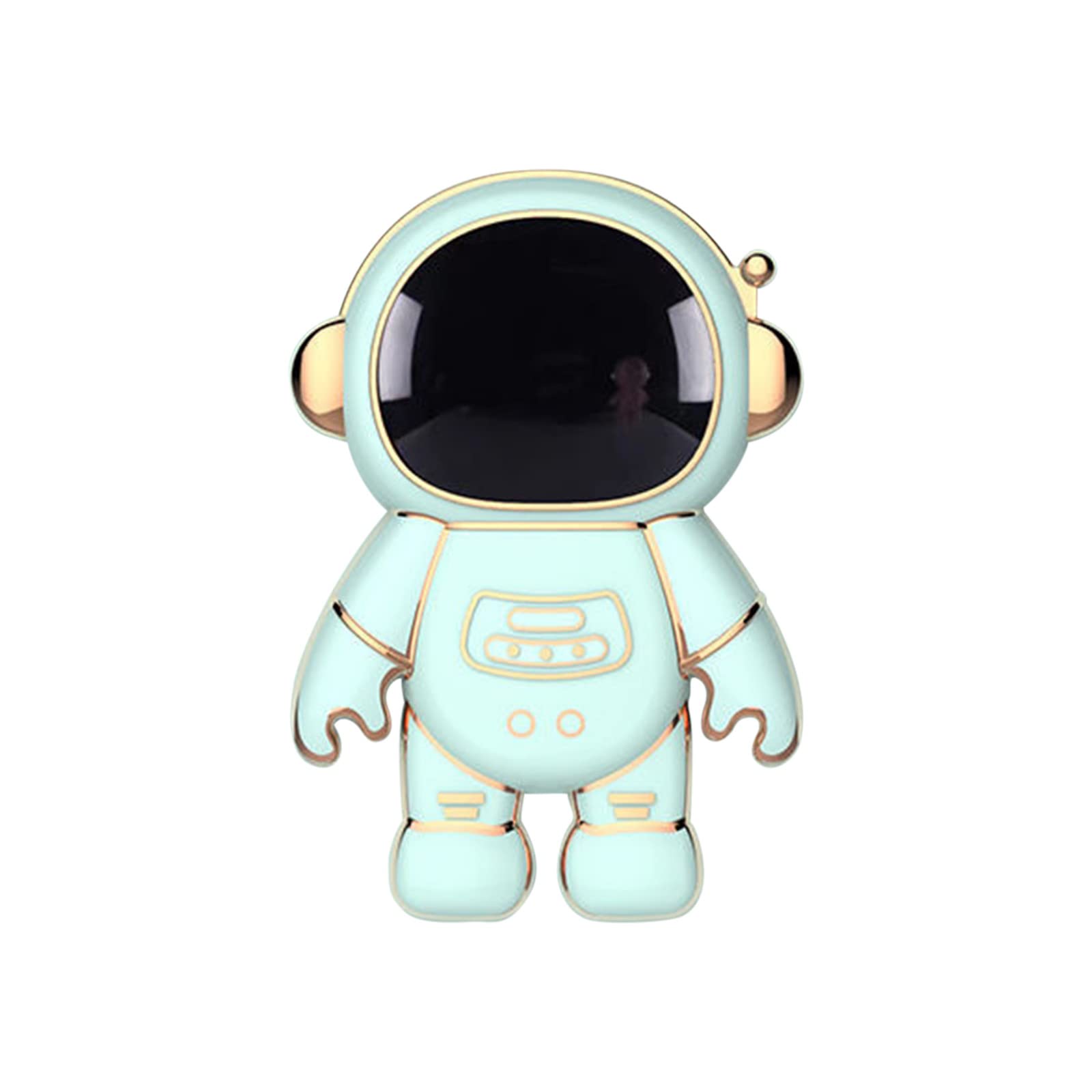 6D Plating Astronaut iPhone Stand - Foldable Phone Holder & Kickstand for Desk Use (Light Green)