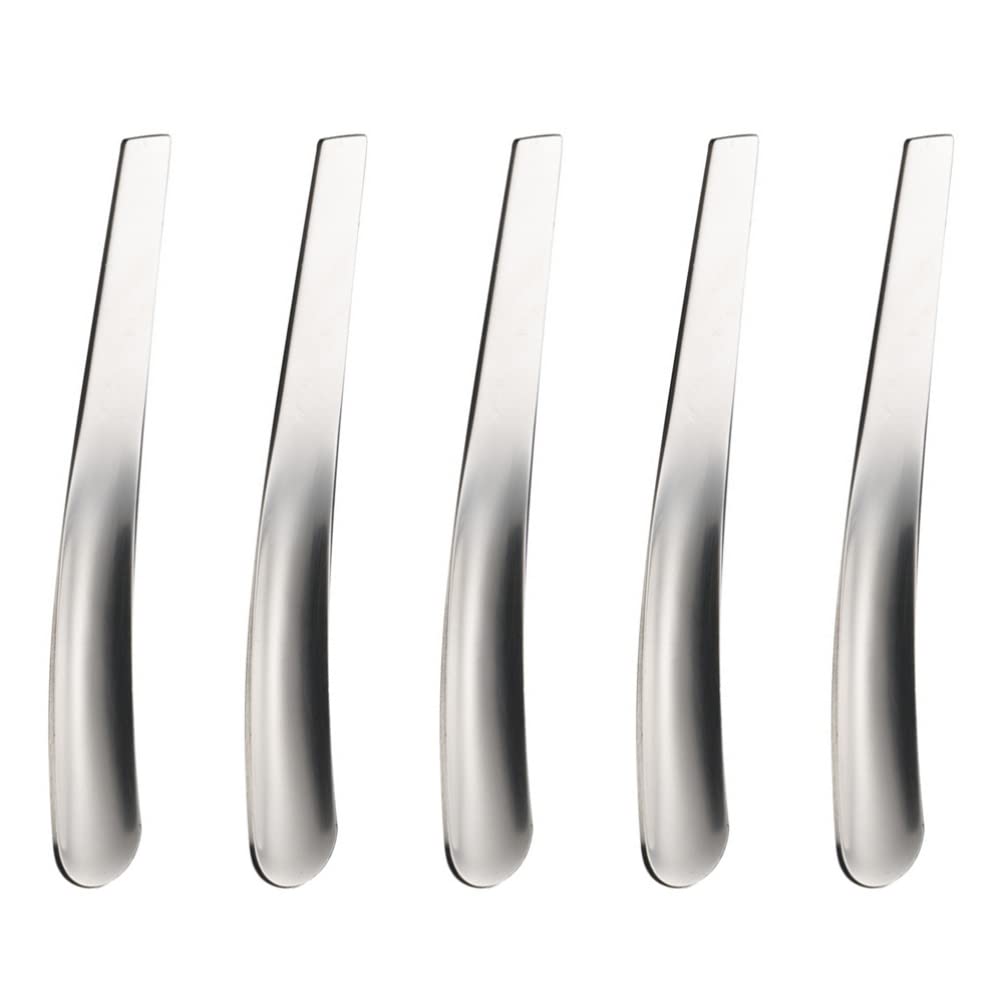 5pcs Mini Stainless Steel Egg Custard Spoons - Ice Cream, Coffee Stirring, Cake Decorating, Food Serving - Perfect for Desserts, Baking & Kitchen Use