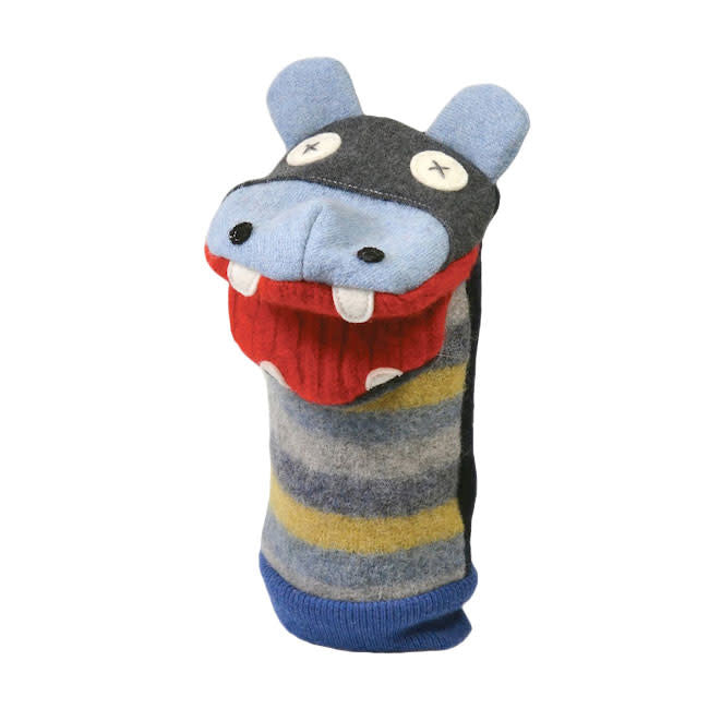 Cate & Levi Wool Animal Puppet - Adorable Handmade Hippo Plush Toy for Kids | Perfect for Storytelling, Imaginative Play & Gifts