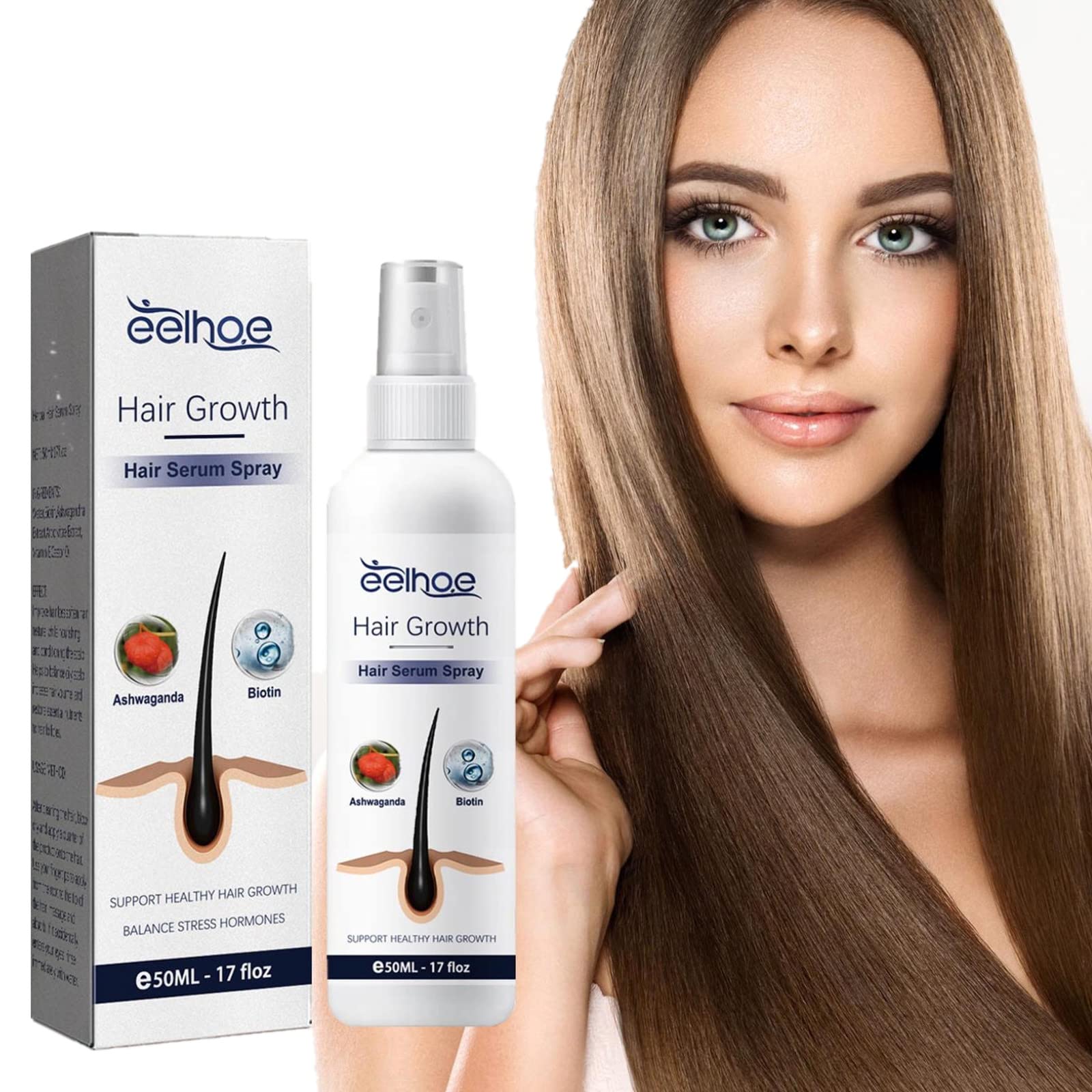 Hair Regrowth Spray for Men & Women - Hair Growth Serum Treatment, Anti Hair Loss Solution, Stimulates Growth for Dry & Damaged Hair (50ml) - Perfect for Thinning Hair & Scalp Care at Home or Salon