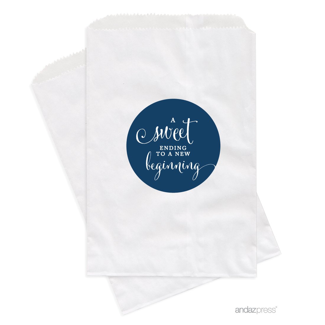 Andaz Press 20-Pack Navy Blue Dessert Table Party Favor Bags for Weddings, Baby Showers & Graduations - Perfect for Candy Buffets, Sweet Treats & Gift Giving