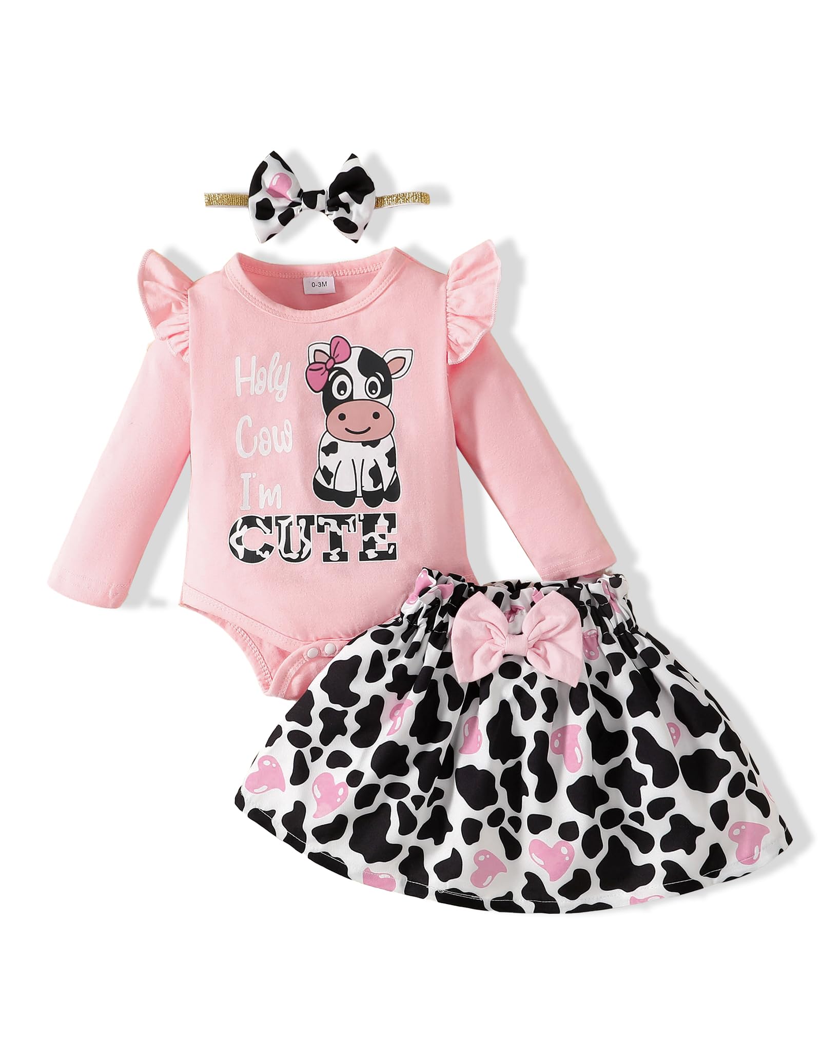 Adorable Newborn Baby Girl Clothes Set - SUNNY PIGGY Toddler Ruffle Romper & Skirt Outfit for 0-24 Months | Perfect for Photoshoots, Birthday Parties & Special Occasions