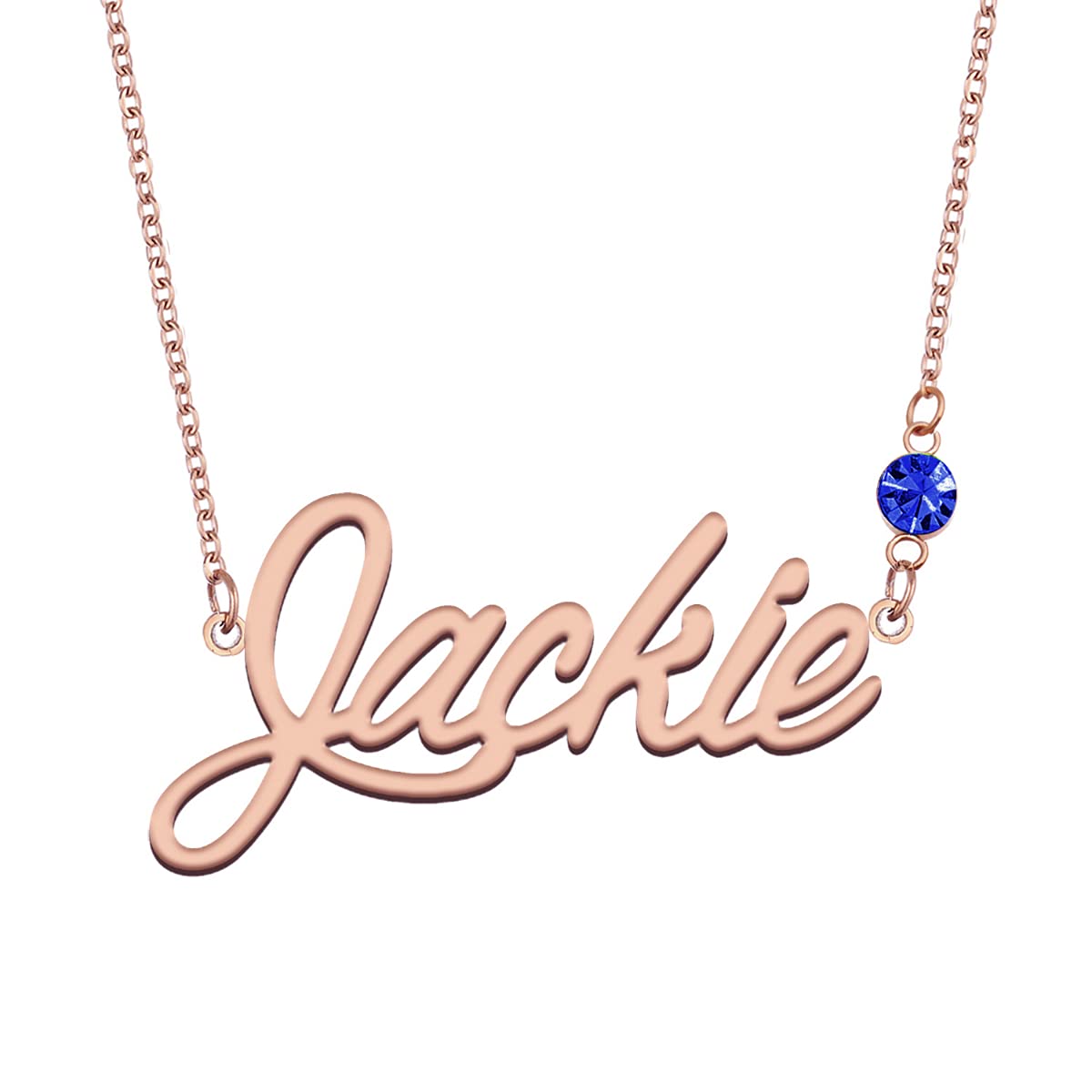 Personalized Birthstone Name Necklace - Rose Gold Custom Engraved Jewelry Gift for Mom, Women, Wife - Perfect for Mother's Day, Birthday, Anniversary & Valentine's Day Gifts