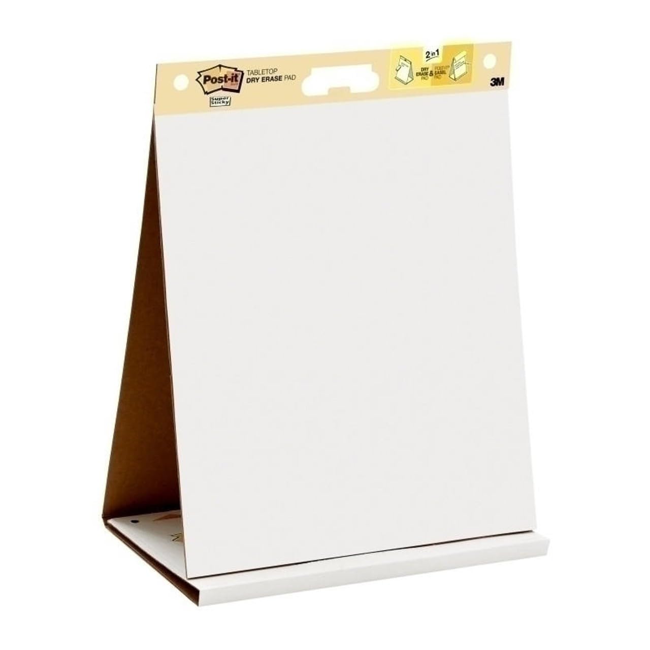 Post-it Super Sticky Portable Tabletop Easel Pad with Dry Erase Panel - 20x23 Inches, 20 Sheets per Pad - Perfect for Virtual Teaching, Online Classes & Home Office - Includes Built-in Stand (563DE)