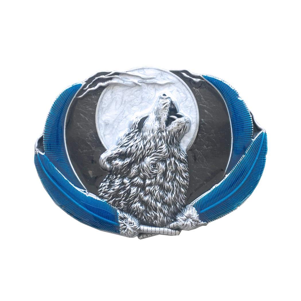 Vintage Western Moon Oval Enamel Belt Buckle - Cowboy Style Fashion Accessory for Jeans & Western Outfits - Fast US Shipping