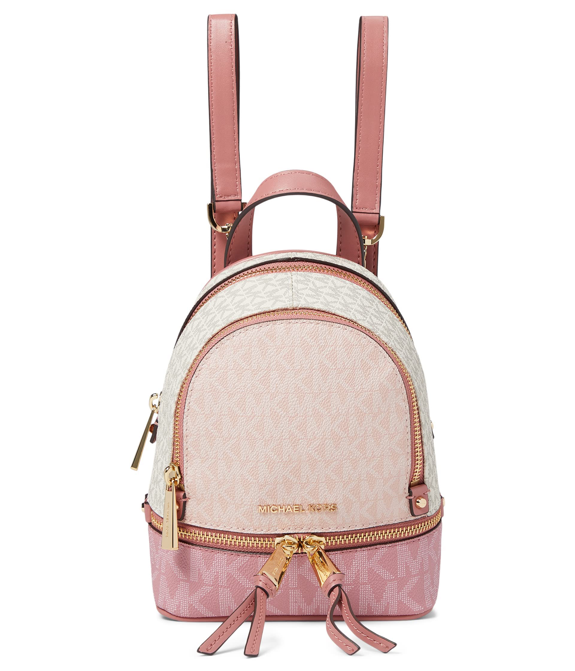 Michael Kors Rhea Zip Extra Small Crossbody Messenger Backpack in Smokey Rose - Stylish & Compact Purse for Women, Perfect for Work, Travel & Everyday Use