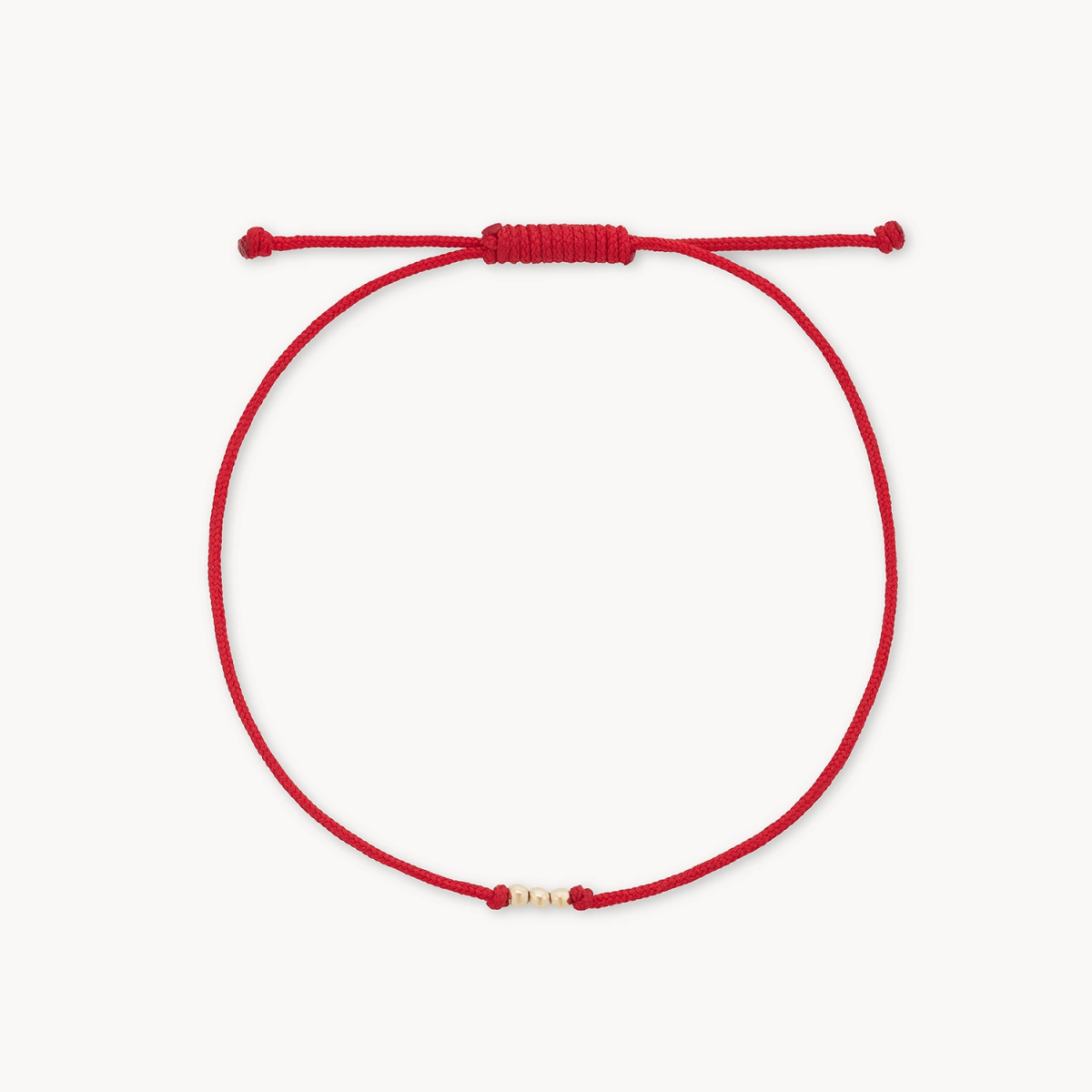 10K Yellow Gold Abacus Contemplation Cord Bracelet - Adjustable Red String Bracelet for Meditation, Yoga & Spiritual Healing