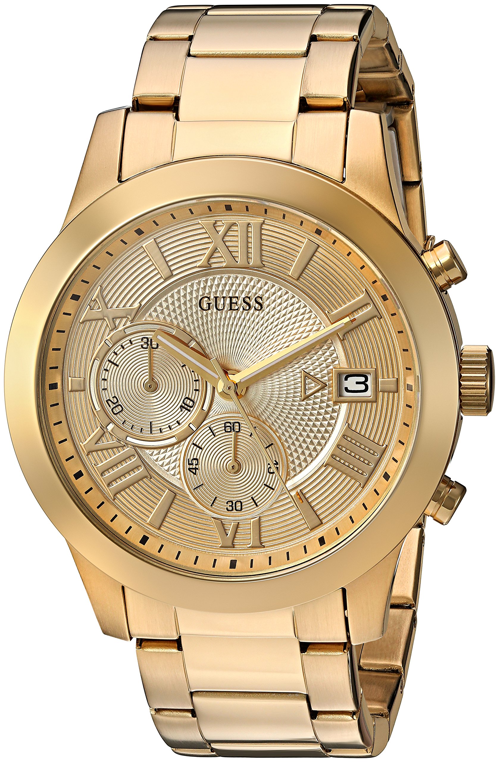 GUESS Men's Stainless Steel Gunmetal Chronograph Bracelet Watch - Waterproof Dress Watch for Business, Casual & Formal Occasions