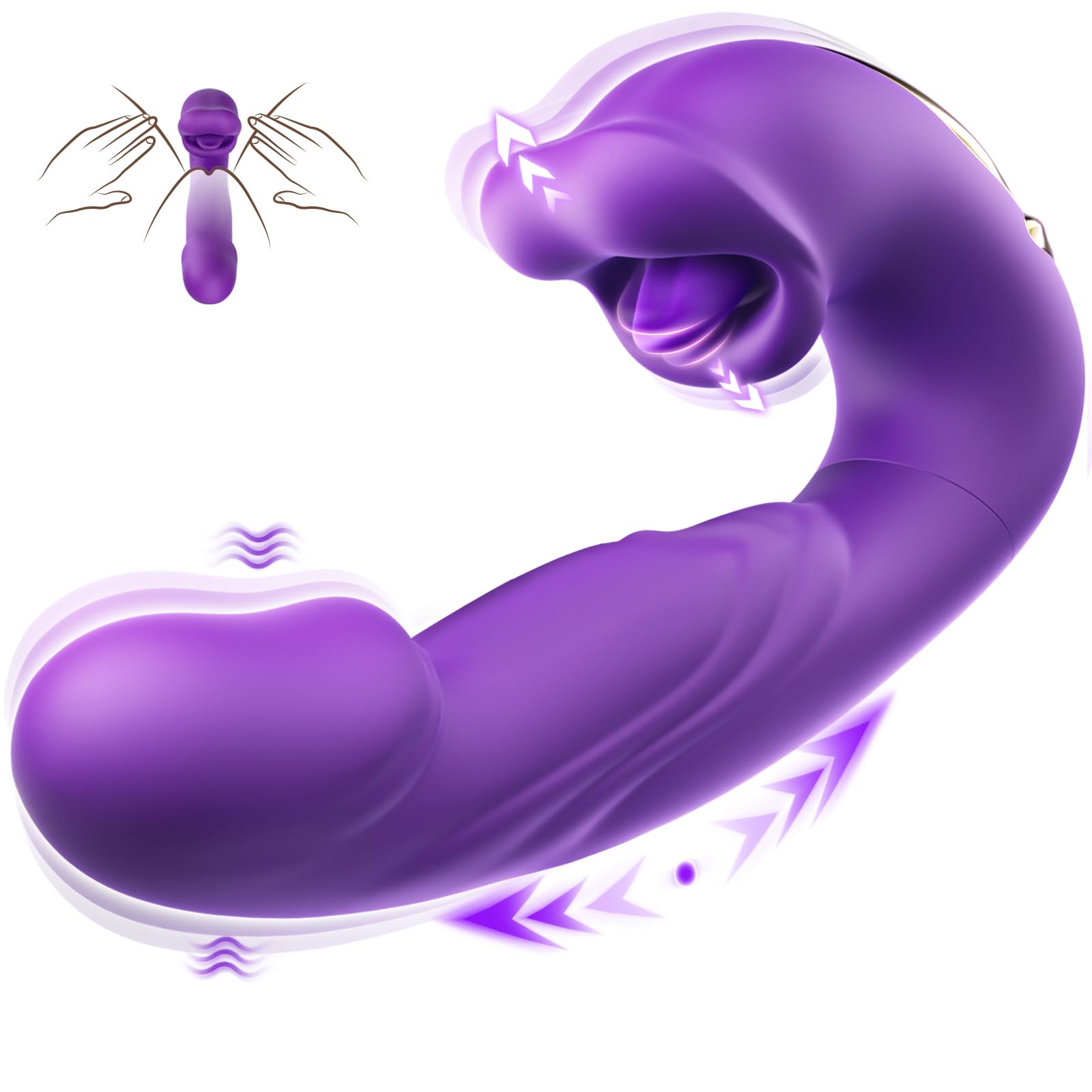 G Spot Vibrator Dildo - 7 Powerful Thrusting & Vibrating Modes with Licking Tongue for Women, Clitoral & Anal Stimulation - Adult Sex Toy for Couples Play & Solo Pleasure