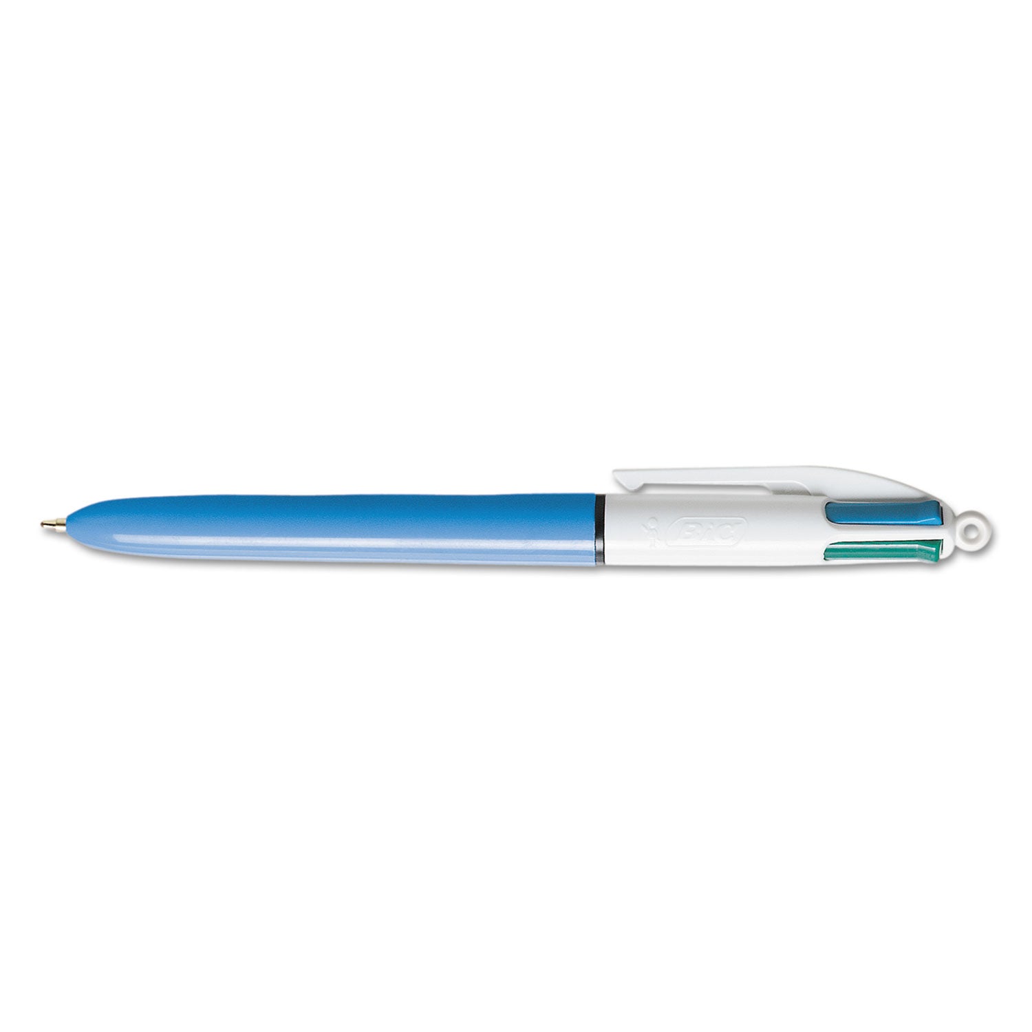 4 Color Retractable Ballpoint Pen Set - 1mm Fine Point, Black/Blue/Green/Red Ink, Blue Barrel - Perfect for Office, School & Note Taking