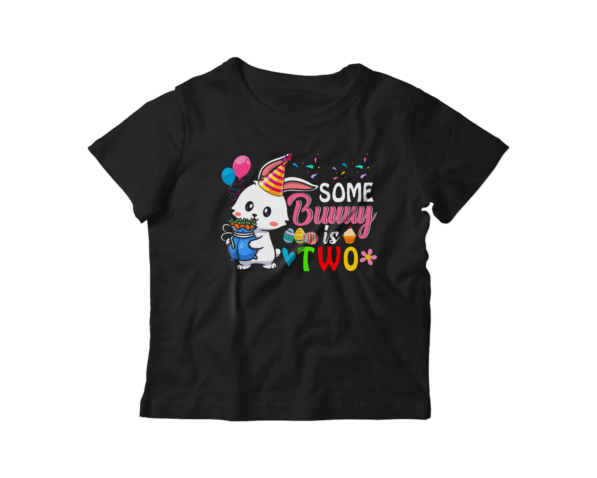 Funny Easter Bunny 2nd Birthday T-Shirt for Kids - Cute Bunny with Carrots Design - Perfect for Easter Celebrations & Birthday Parties