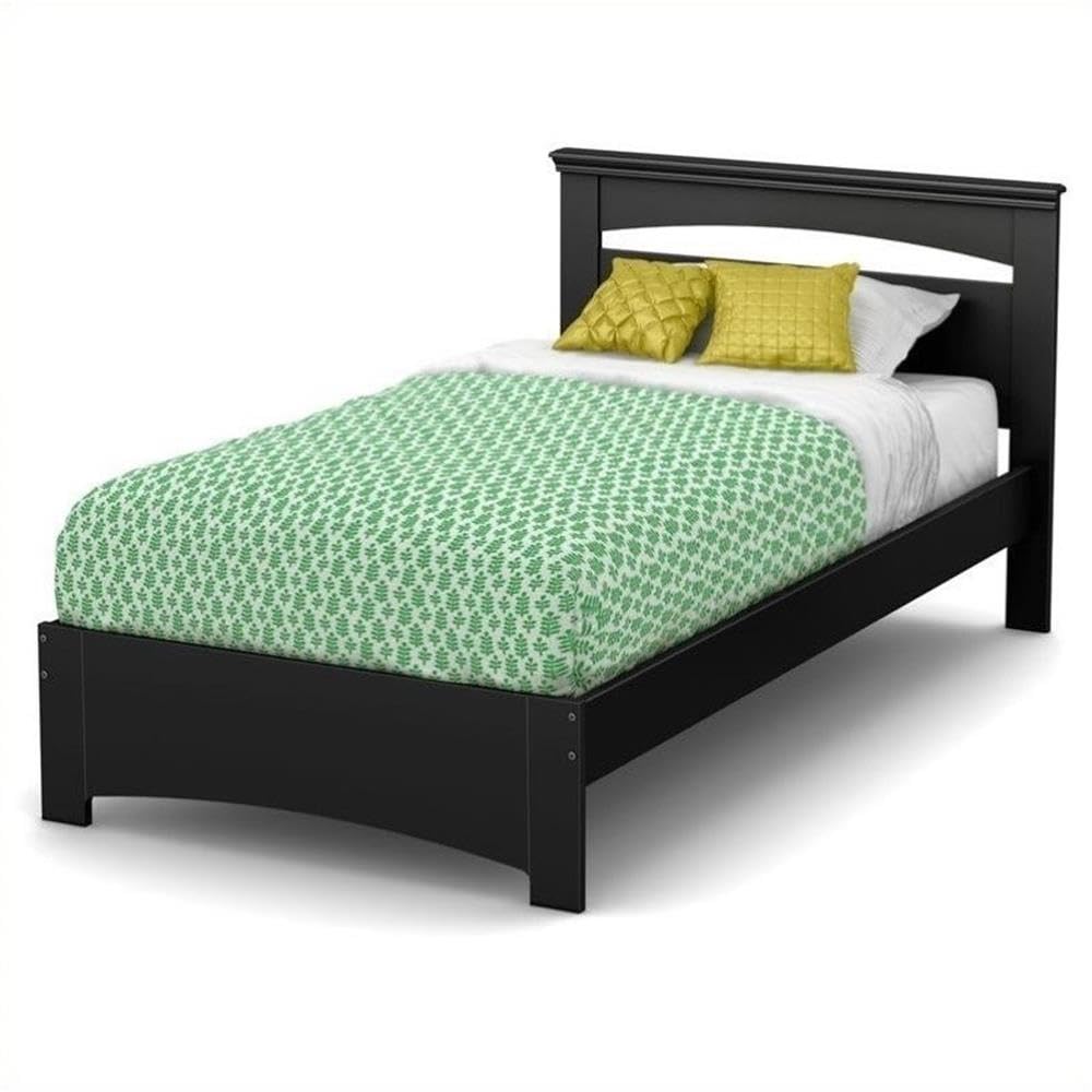 Rosebery Kids Modern 39'' Twin Bed Frame in Pure Black - Sturdy & Safe Bed for Children's Room, Nursery, or Guest Bedroom