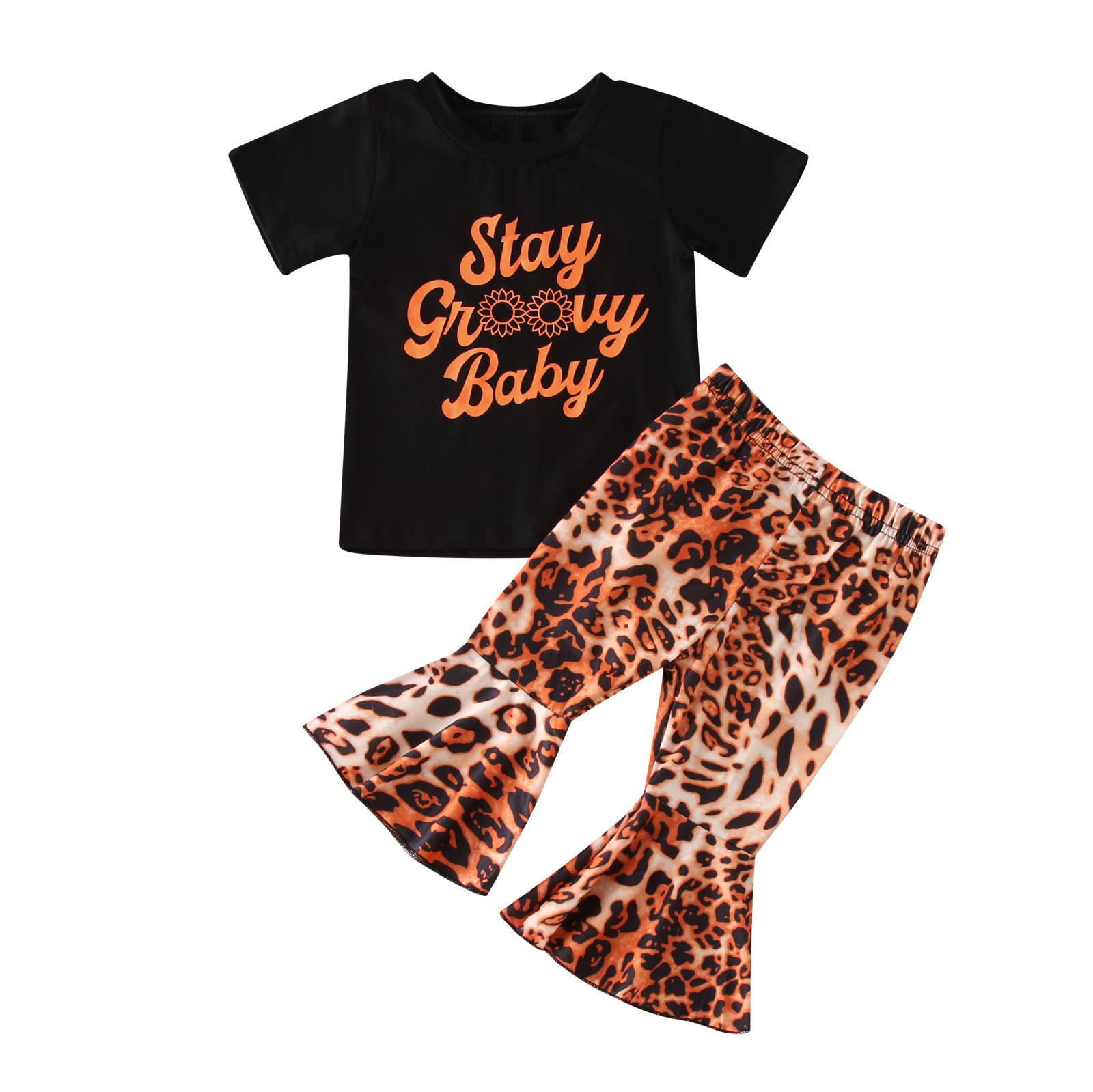 Toddler Girls Summer Short Sleeve Leopard Print Letter T-Shirt - Cute Baby Girl Tops for Playdates & Outdoor Activities