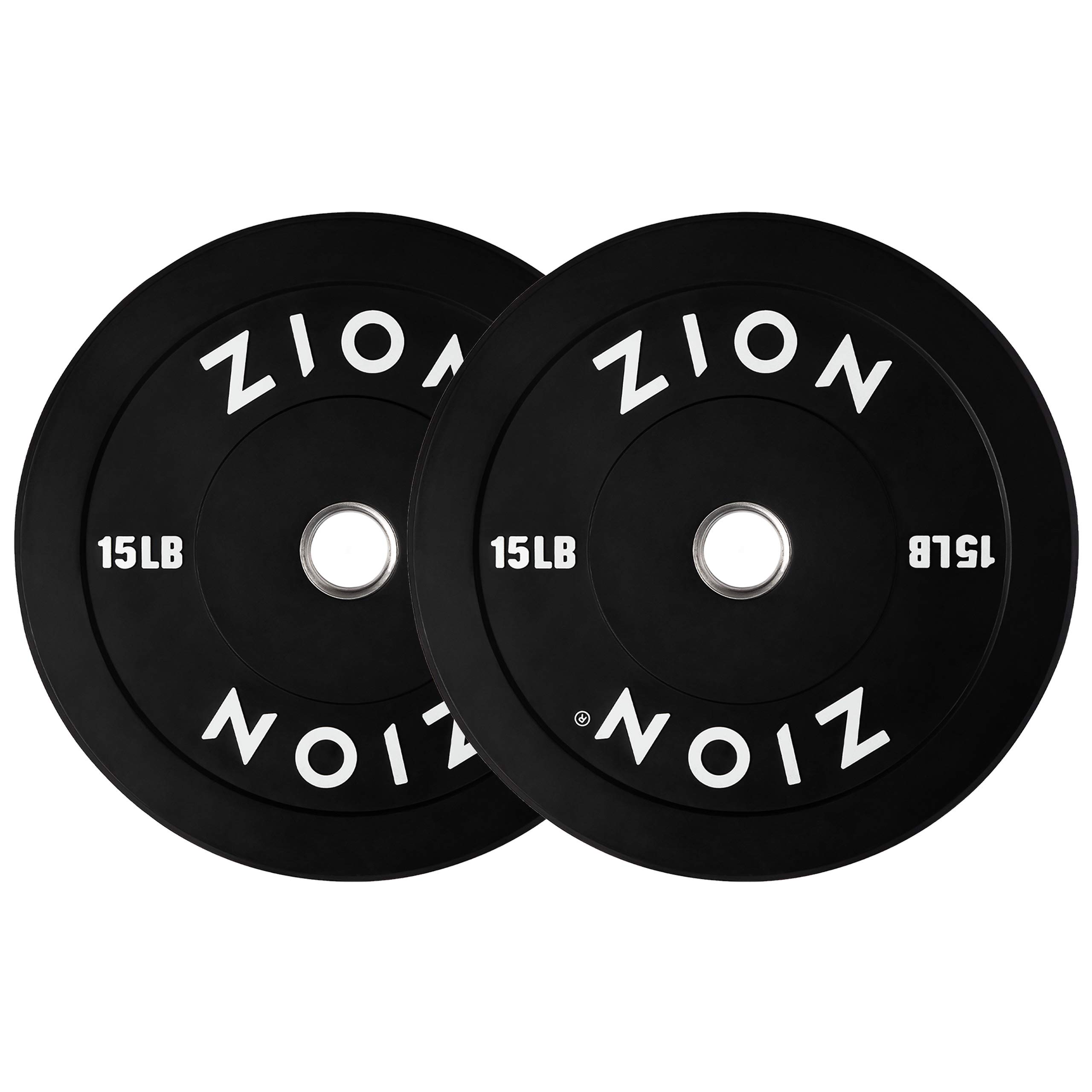 Zion Fitness Onyx 2 Inch Olympic Bumper Plates Set - 2LB Rubber Weight Plates with Stainless Steel Inserts for Strength Training & Weightlifting - Perfect for Home Gym, CrossFit, and Powerlifting Workouts