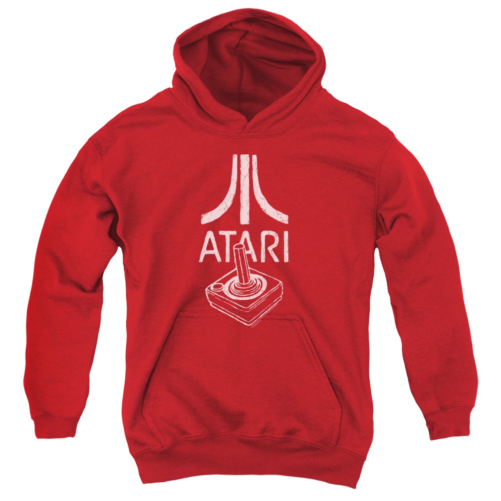 Atari Retro Gaming Hoodie for Kids - Red Joystick Controller Logo Pullover | Perfect for Casual Wear & Gaming Enthusiasts