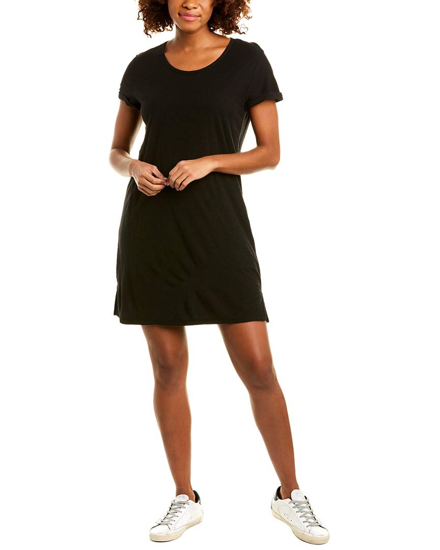 James Perse Women's Cotton Rolled Sleeve T-Shirt Dress - Casual Summer Beachwear & Lounge Dress for Everyday Comfort