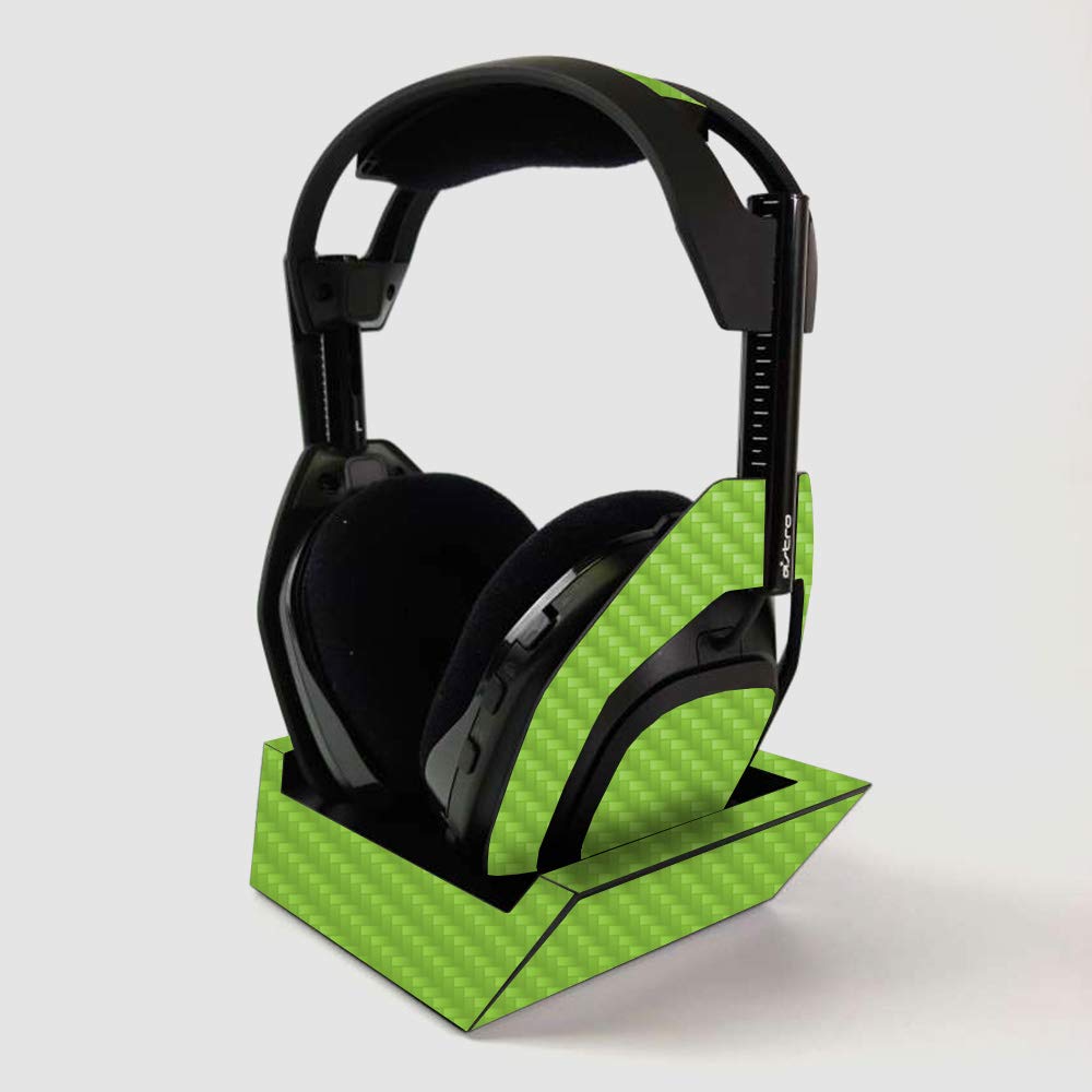 ASTRO Gaming A50 Wireless Headphone Skin - Carbon Fiber Protective Cover with Base Station | Durable Textured Finish in Solid Lime Green | Easy to Apply | Made in USA | Perfect for Gaming, Travel & Daily Use