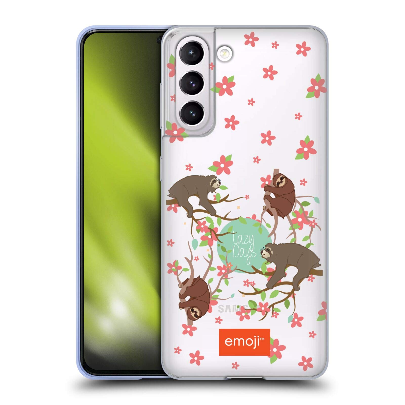 Head Case Designs Officially Licensed Emoji® Lazy Day Sloth Soft Gel Phone Case for Samsung Galaxy S21 5G - Cute Protective Cover for Everyday Use & Relaxing Days