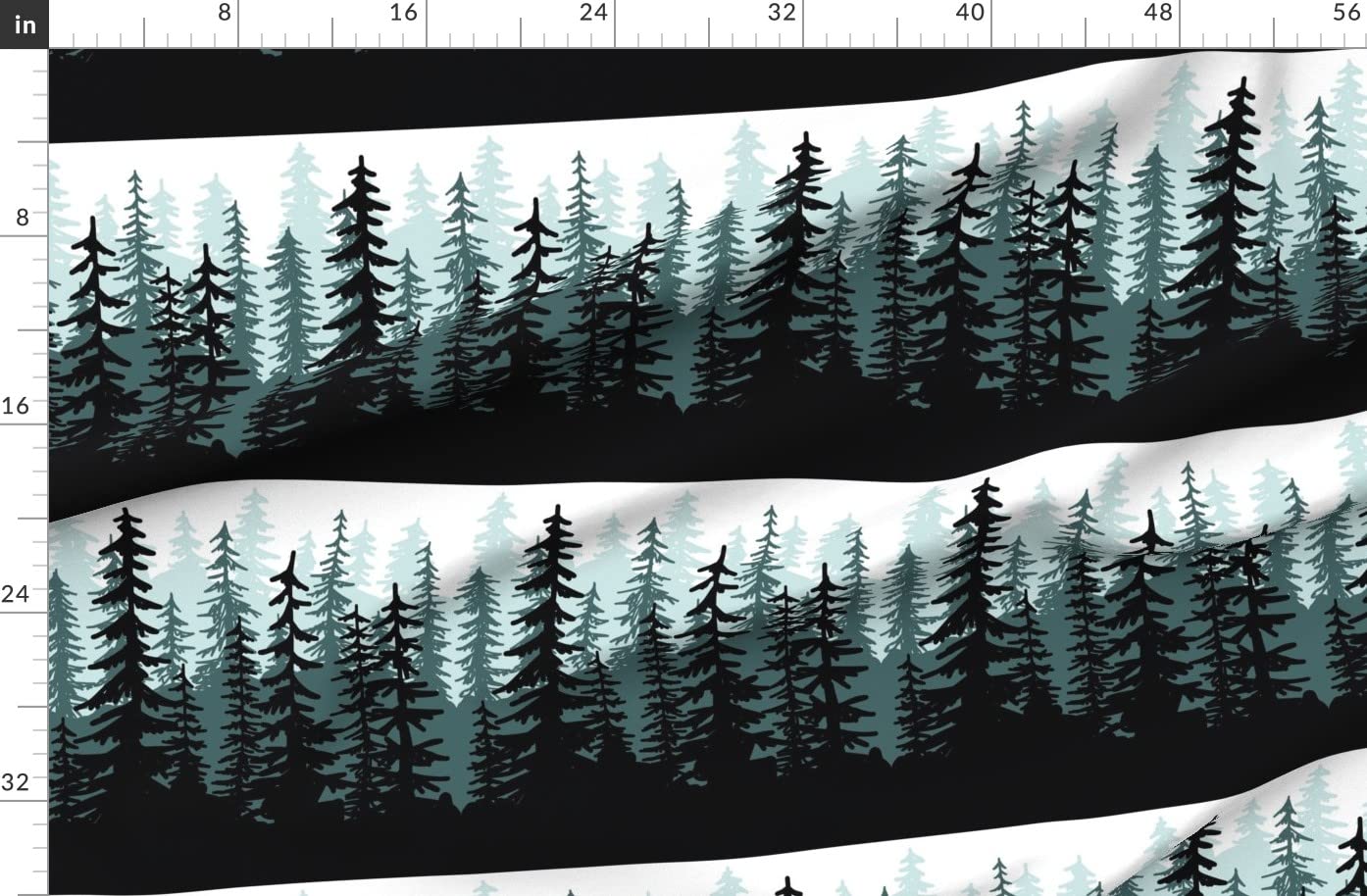 Premium Spoonflower Fleece Fabric by The Yard - Pine Print Home Decor Fabric for Sewing Blankets, Loungewear & No-Sew DIY Projects | Soft Cozy Material for Bedding, Throws & Winter Apparel