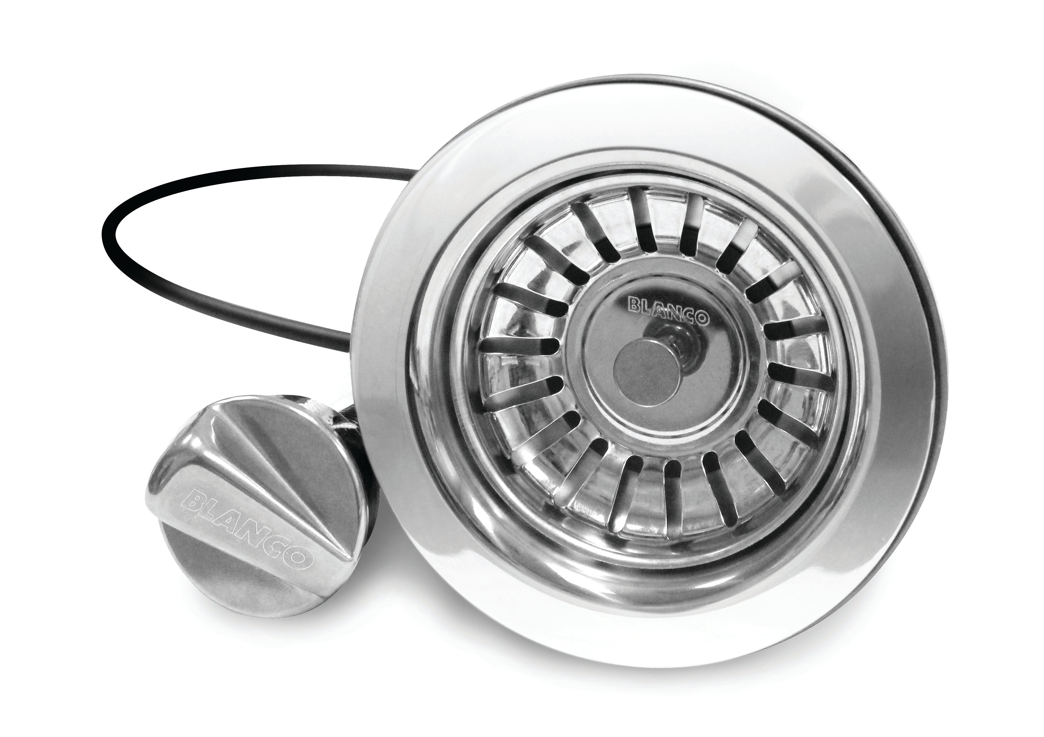 Blanco 406244 3.5-Inch Chrome Pop Up Sink Strainer - Durable Kitchen Drain Filter for Bathroom, Utility Sink & RV Use