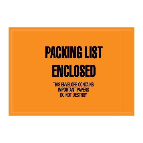 TapePlanet 4.5x6 Inch Orange Packing List Envelopes with Invoice Window - 1000 per Case | Ideal for Shipping, Inventory & Business Documentation