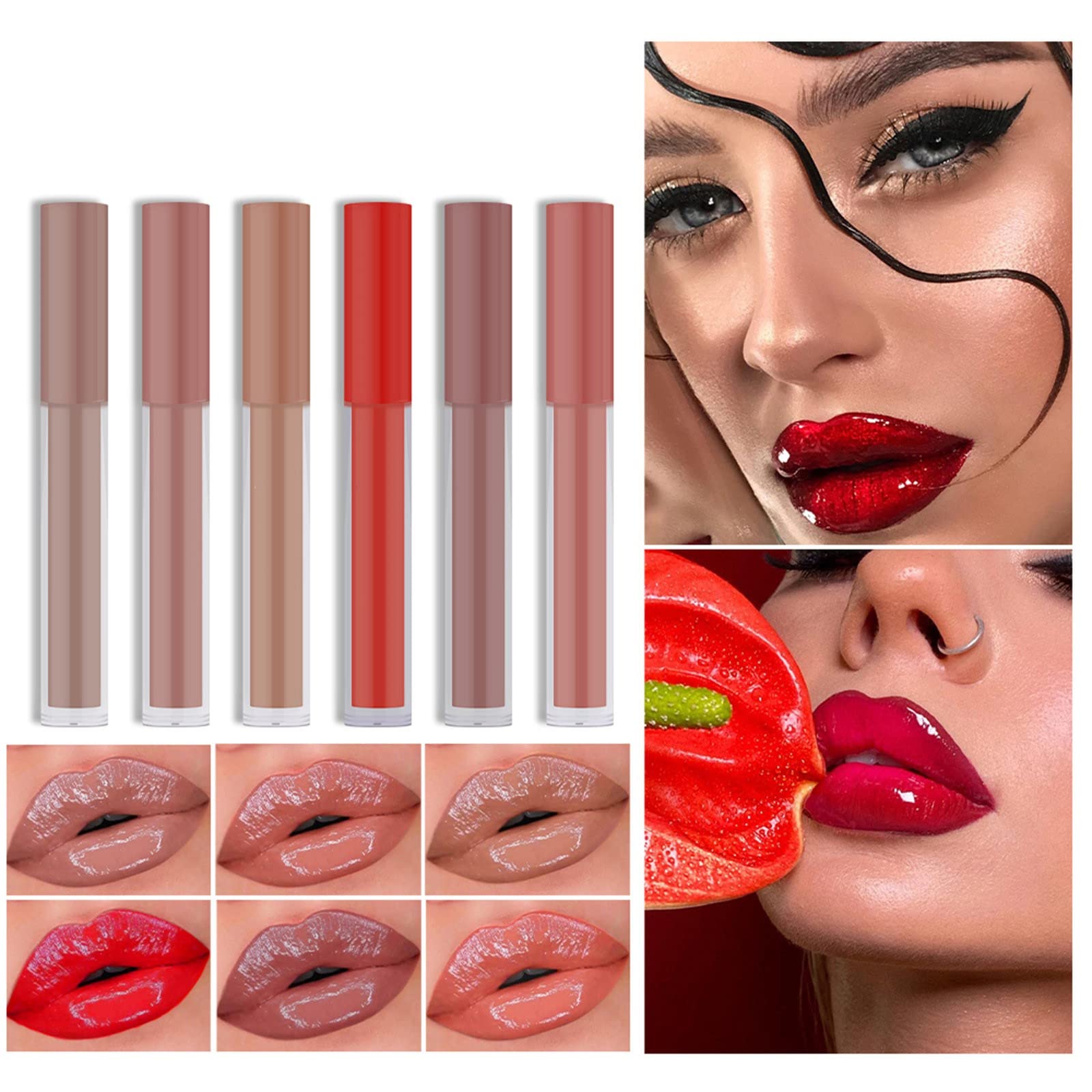 Sexy Glow Paradise Hydrating Lip Oil Gloss - 100% Healthy Nude Lip Balm with Mirror Finish | Perfect for Daily Moisture & Nighttime Lip Care