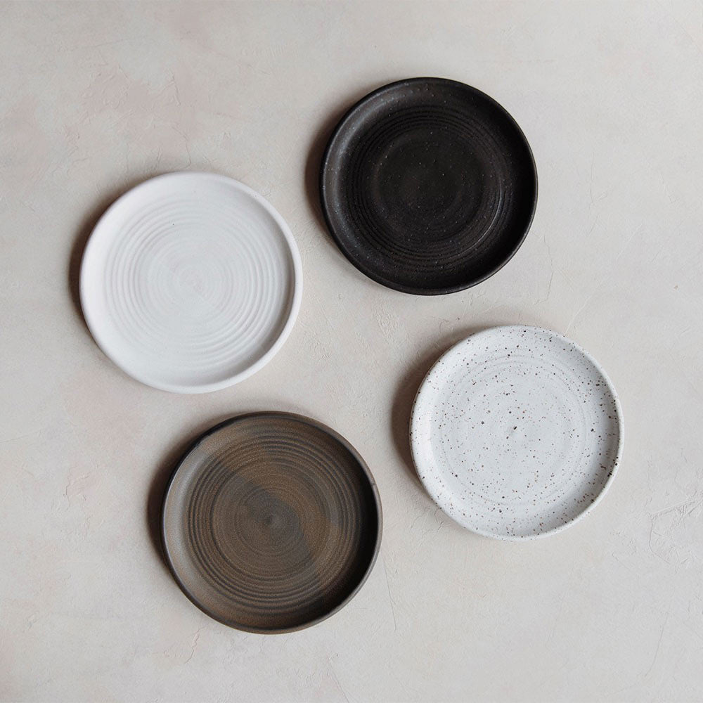 Premium Ceramic Side Plates - Elegant 6-Inch Appetizer Plates for Dinner Parties, Desserts & Small Bites - Dishwasher & Microwave Safe - Set of 4