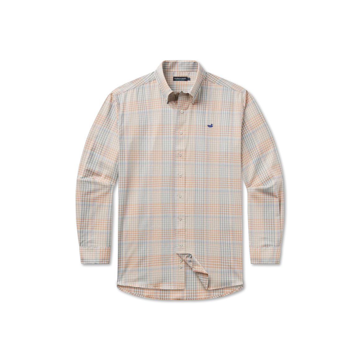 Southern Marsh Men's Edgefield Windowpane Dress Shirt in Burnt Taupe & Sage - Premium Cotton Button Down for Business Casual & Office Wear