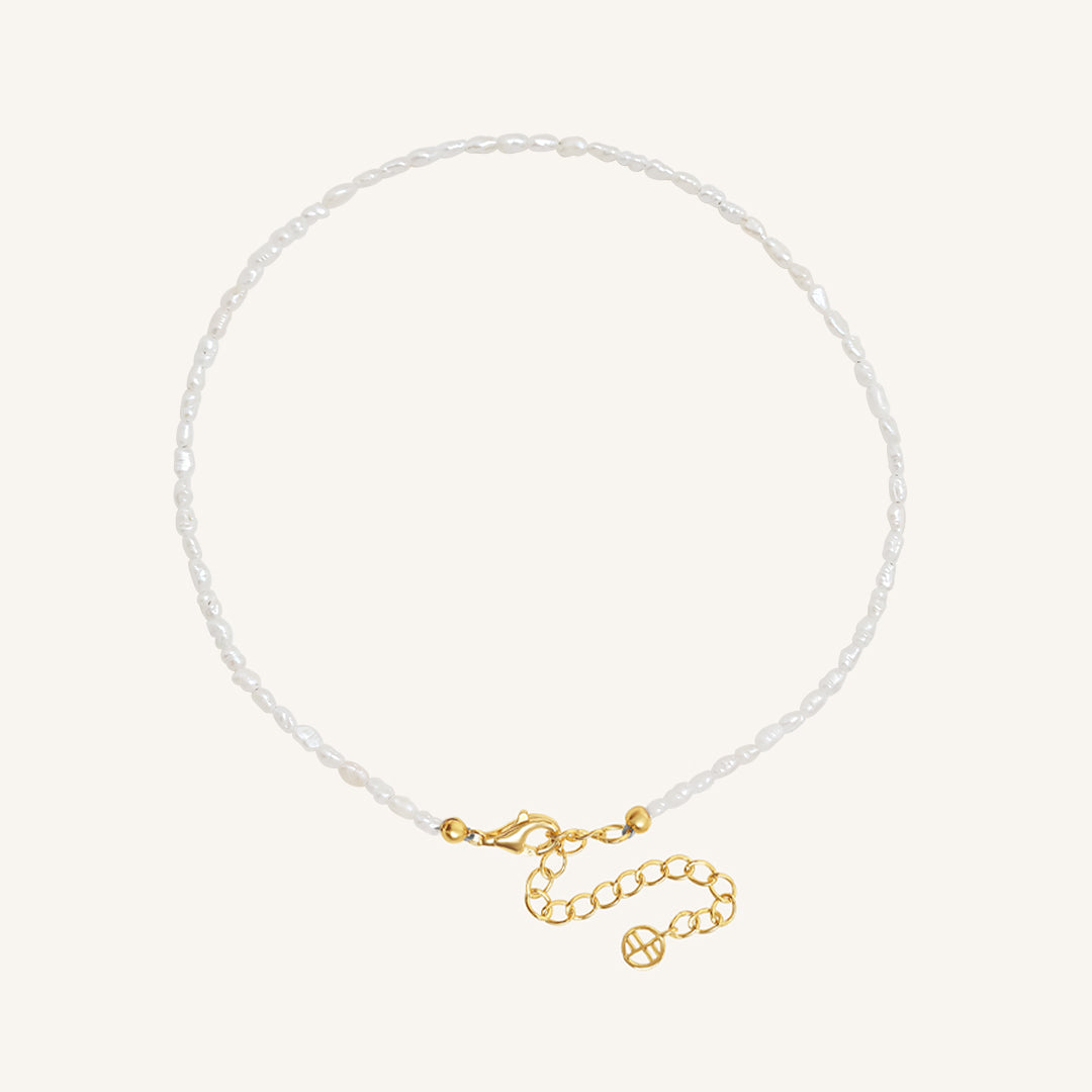 Peggy Pearl Anklet with Stone of Potential - Elegant Adjustable Ankle Bracelet for Women, Boho Beach Jewelry Gift - Perfect for Summer Vacations & Boho Fashion