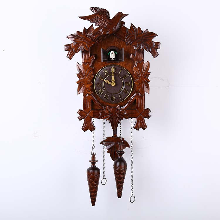 Handmade Wooden Cuckoo Clock - 6022 Classic Bird Wall Clock with Moving Pendulum | Perfect for Home, Office & Cabin Decor