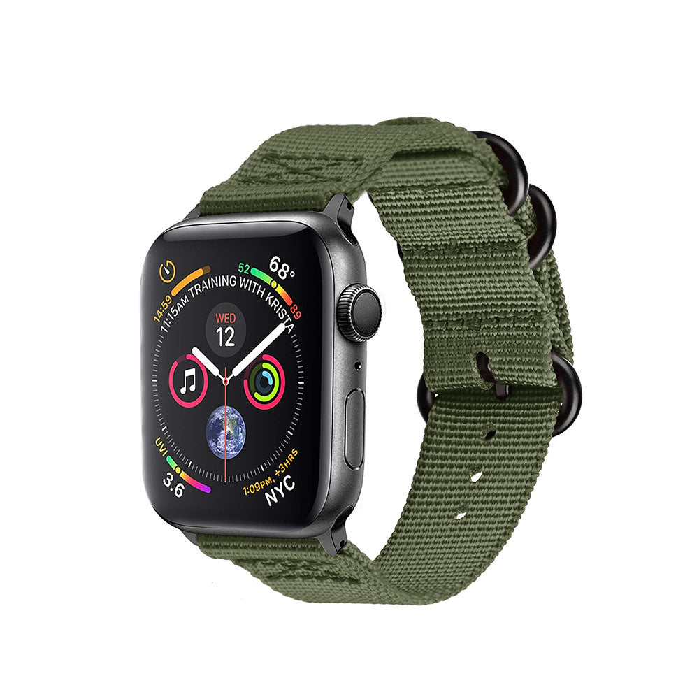 Durable Nylon Strap for Apple Watch - Comfortable & Adjustable Green Sport Band - Perfect for Running, Workouts & Everyday Wear