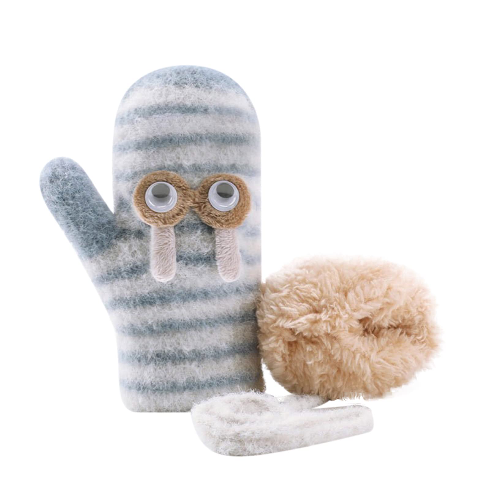 Kids' Windproof Warm Plush Mittens - Thickened Cute Gloves for Children & Toddlers - Perfect for Winter Play, Snow Activities & Outdoor Adventures