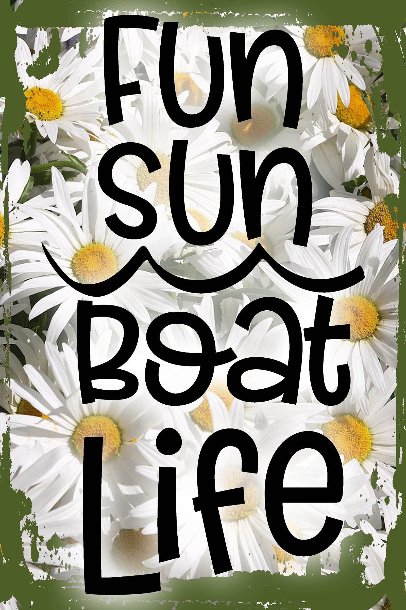Funny Daisy Flower Wall Art Sign - 8x12 Inch Summer Beach Decor with Sun, Boat & Waves Design - Perfect for Living Room, Bedroom or Office Hanging Decor - Great Gift for Beach Lovers & Home Decor Enthusiasts