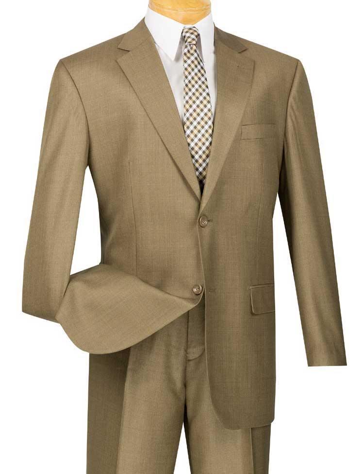 Classic Fit Sharkskin 2-Piece Suit in Taupe | Men's Formal Business Attire for Weddings, Office & Special Occasions