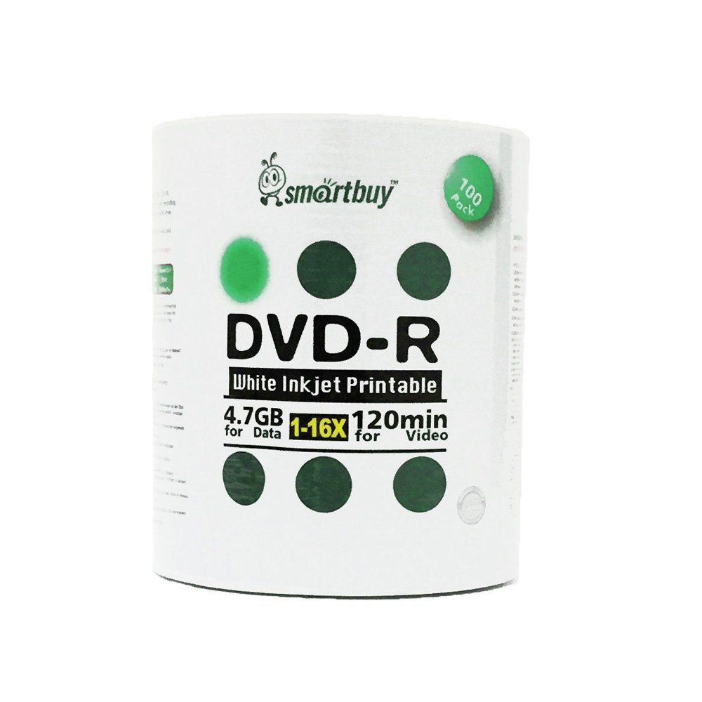 1000 Pack DVD-R 4.7GB 16x White Printable Inkjet Blank Recordable Discs - Bulk Blank Media for Data Storage, Video Recording & Archiving - Ideal for Home, Office & Professional Use