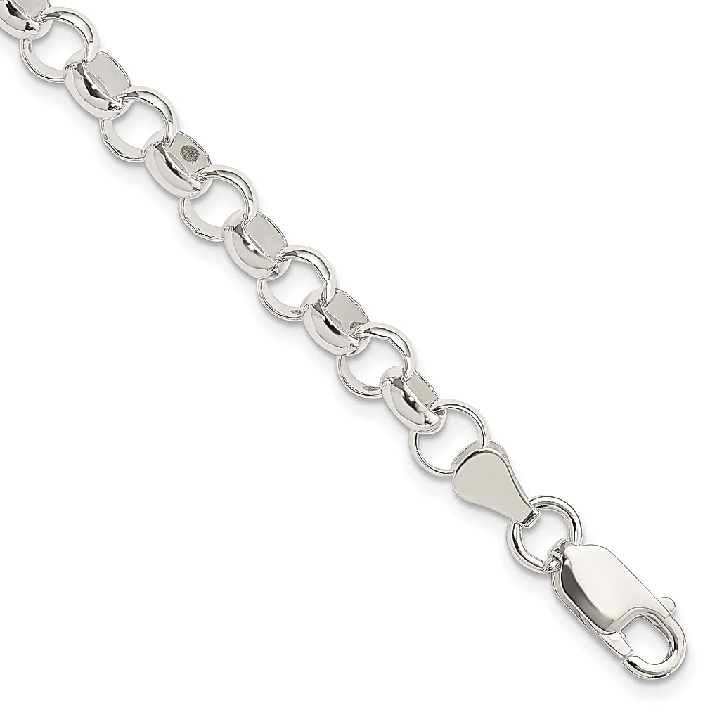 925 Sterling Silver 6mm Belcher Bracelet - 7.5 Inch Chain Link Women's Fine Jewelry Gift for Her - Perfect for Weddings, Anniversaries & Everyday Elegance